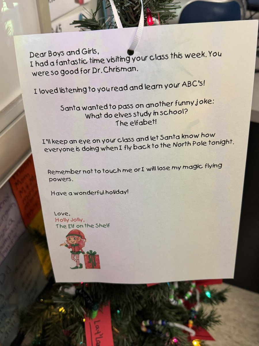 Jennifer Chrisman (@jennychrisman) on Twitter photo Holly Jolly came back to our classroom. She had fun watching us from the globe. She left another note with a joke from Santa. βWhat do elves study in school? The elfabet!β <a href="/CASDRainbow/">CASDRainbow</a> <a href="/CoatesvilleASD/">Coatesville Area School District</a> #fox29goodday Holly Jolly came back to our classroom. She had fun watching us from the globe. She left another note with a joke from Santa. βWhat do elves study in school? The elfabet!β <a href="/CASDRainbow/">CASDRainbow</a> <a href="/CoatesvilleASD/">Coatesville Area School District</a> #fox29goodday