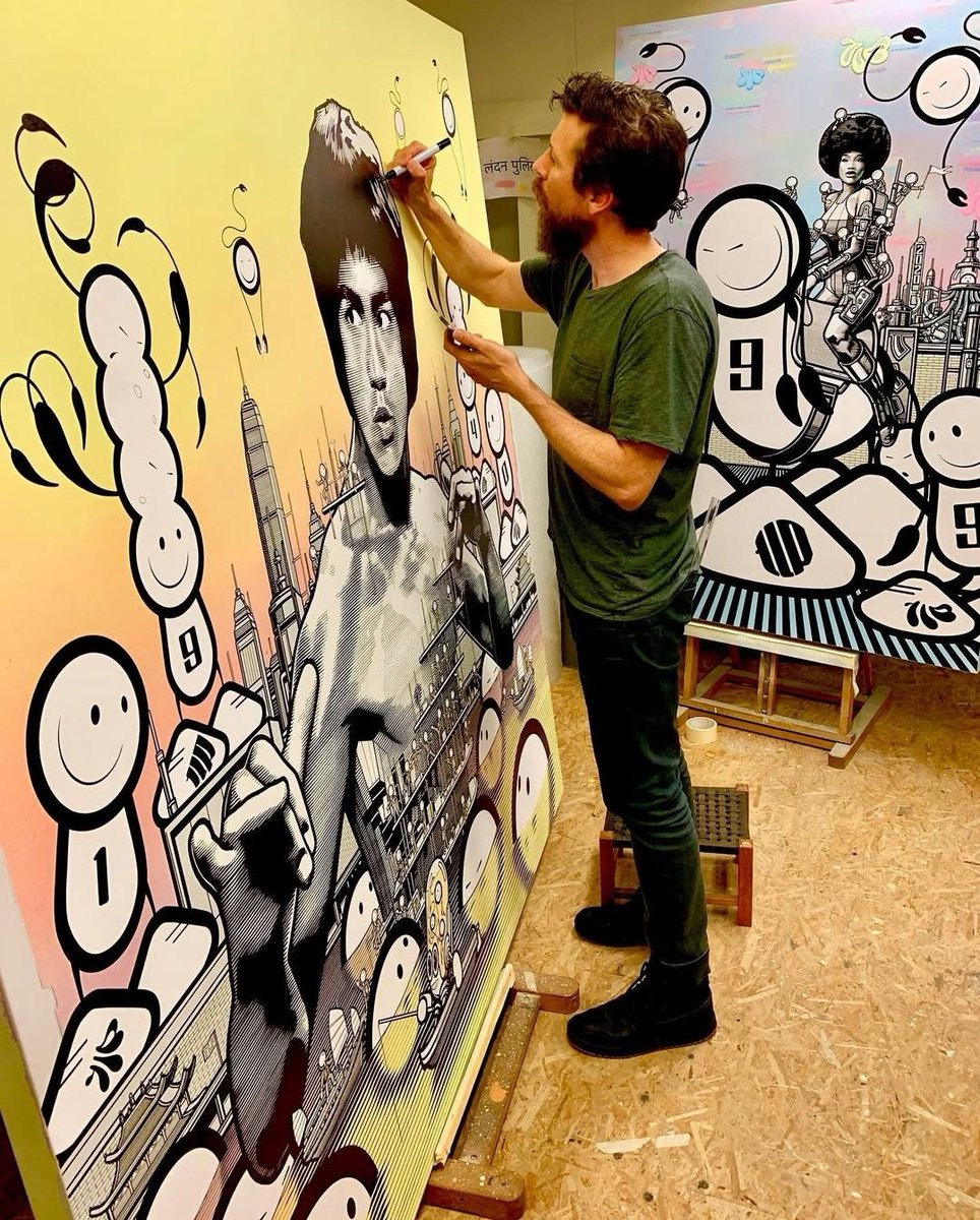 TommyTB's tweet photo. Street art, mural, graffiti, canvas. come check out TLP discord 'The London police'. Collabed and made art for some of the biggest names in the business. Now team SUYE have took their established work in to web3 with a Phygital experience #NFT #Amsterdamgallery #Genesiskey #ETH https://t.co/L9aviI9yHy