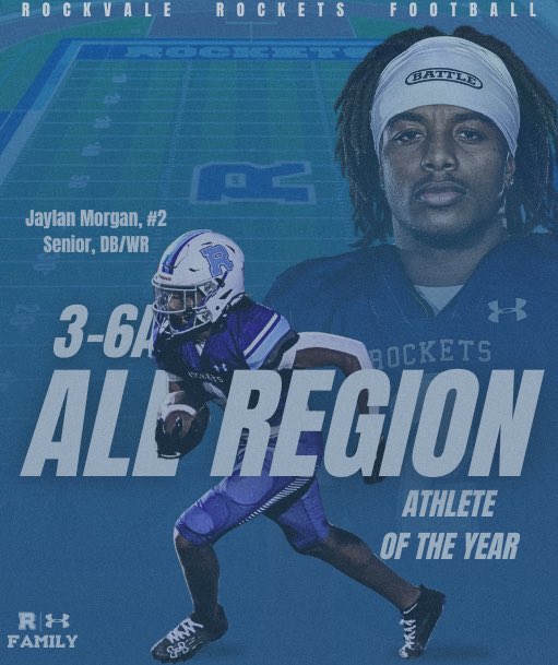 Rockvale Rockets Football (@rockvale_fb) on Twitter photo Congratulations to Jaylan Morgan for being named Region 3-6A Athlete of the Year!
Jaylan will play college ball at <a href="/GeorgiaFootball/">Georgia Football</a>
<a href="/JMorgan2025/">Jaylan Morgan ✞</a>
#RocketsUp🚀 // #FAMILY // #ALLIN Congratulations to Jaylan Morgan for being named Region 3-6A Athlete of the Year!
Jaylan will play college ball at <a href="/GeorgiaFootball/">Georgia Football</a>
<a href="/JMorgan2025/">Jaylan Morgan ✞</a>
#RocketsUp🚀 // #FAMILY // #ALLIN