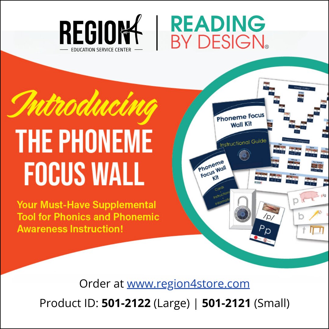 📢 New for Reading/ELAR Teachers!

Boost phonics &amp; phonemic awareness with the Phoneme Focus Wall kit!

✅ Visual sound wall
✅ K–2 &amp; Tier I–III support
✅ Includes Vowel Valley, Consonant Chart &amp; poster

💲 $75 | #Reading by Design compatible

Order: region4store.com/Catalog.aspx?c…