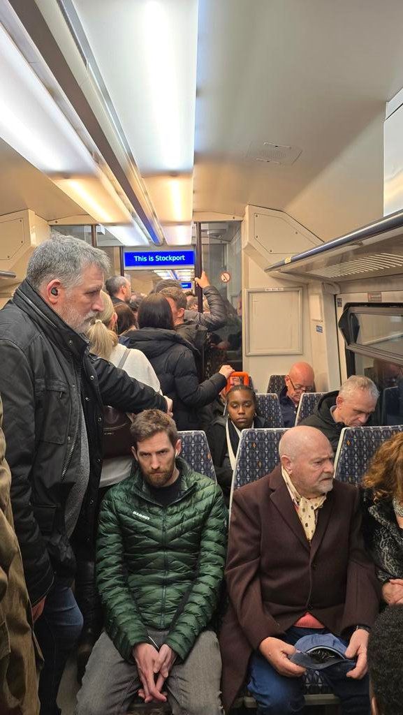 hero606v2's tweet photo. The state of British trains at 11pm on a Friday night, crammed like sardines, seen better service whilst in Vietnam. https://t.co/MGHGlHnyPp
