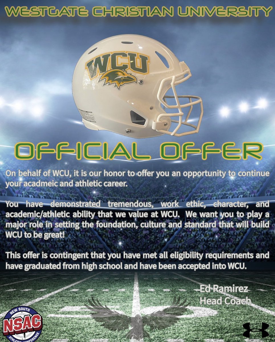 How4rd__'s tweet photo. Blessed to receive a offer from @WestgateUfb  #GoRavens
@Ramirezedward58 @gowestfieldfb @Coach_Bragg https://t.co/XWRaw6K7DD
