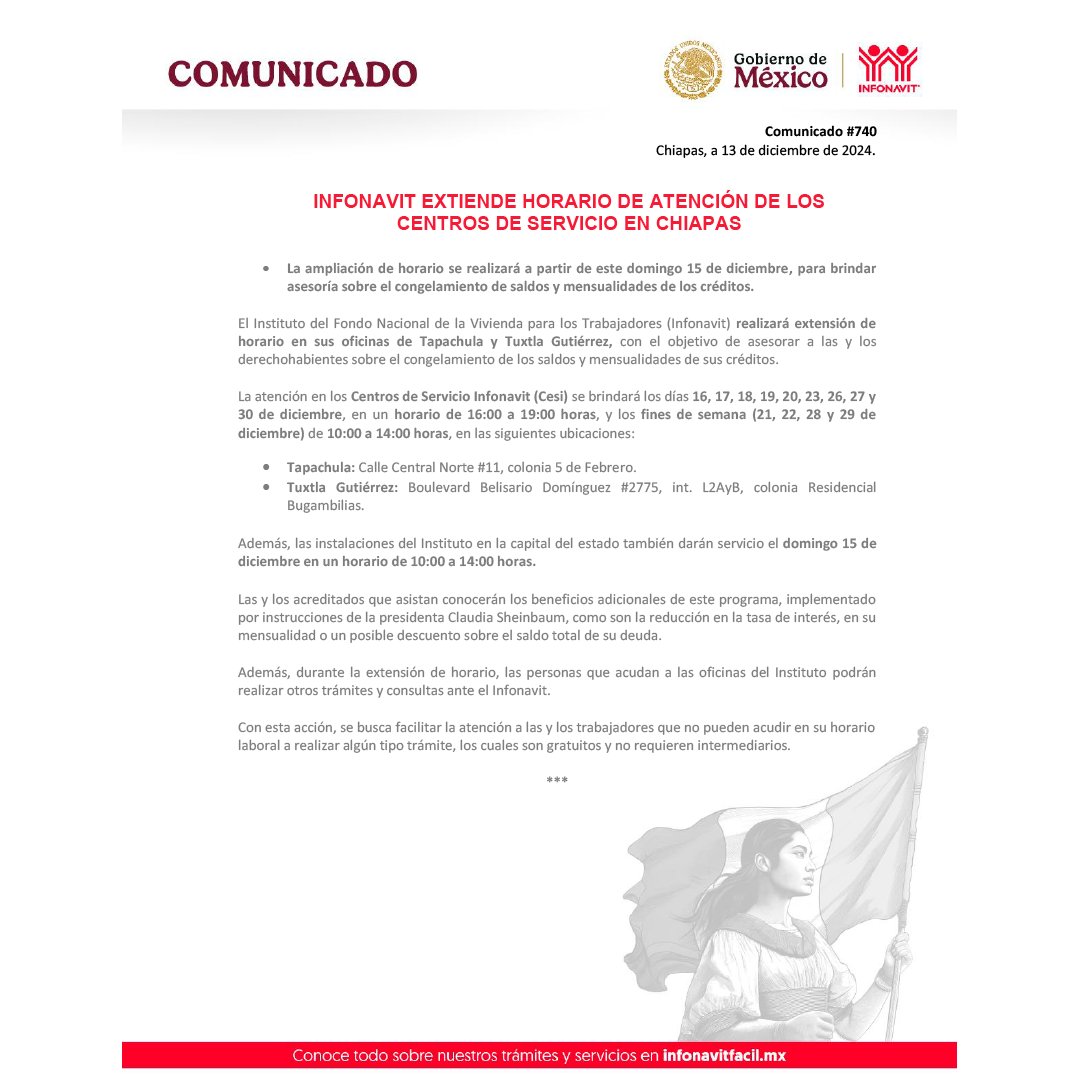 rotecru's tweet photo. Este domingo 15 de diciembre de 10:00 a 14:00 horas ven a convertir tu crédito Infonavit de Veces Salario Mínimo (VSM) a pesos en el Centro de Servicio (Cesi) Tuxtla.

¡Te esperamos! https://t.co/4l5LMFoKiL