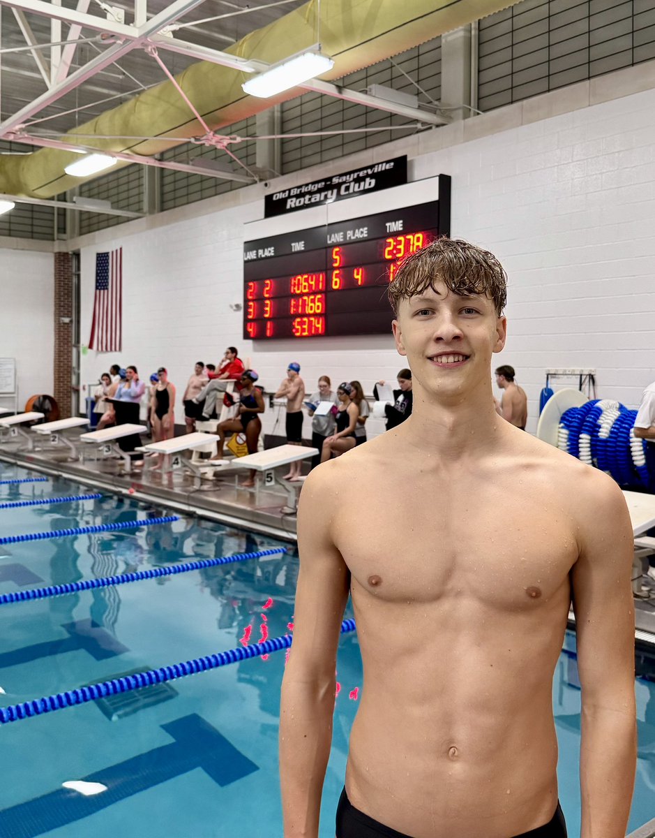 SWMHSSwim's tweet photo. NEW SCHOOL RECORD !!! 🚨
.
.
.
Back to back school records.  Congratulations to junior Michael Wiszenko for breaking Peter Dufrat’s 2011 record of 0:55.10 in the 100 Backstroke with a new record time of 0:53.74. Congrats Mike!        
@SWMHSAthletics @SWMHSbombers @Sayrevillek12 https://t.co/4NqhKmFDli