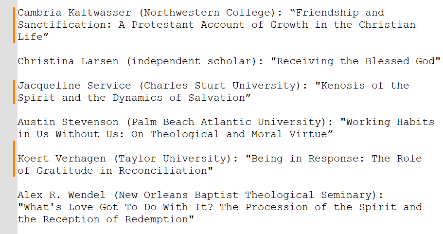LA Theology Conference (March 12-14 2025) has five great plenary speakers, and here's a sneak peek at our 12 parallel papers. Check them out, register now:
