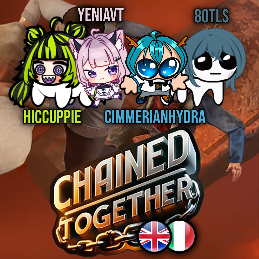 Hydra πποΈ VTuber Graffiti Artist Dragon (@cimmerianhydra_) on Twitter photo Don't miss this unhinged collab with an all-Italian team of ENVTubers playing Chained Together. This Sunday at 19:00 GMT
<a href="/hiccuppiee/">HICCUPPIE π¦βraptor vtuber</a>
@YeniaVT
<a href="/CimmerianHydra_/">Hydra πποΈ VTuber Graffiti Artist Dragon</a>
<a href="/80tls/">Atlas | fukuEN</a>
SCATENATI Don't miss this unhinged collab with an all-Italian team of ENVTubers playing Chained Together. This Sunday at 19:00 GMT
<a href="/hiccuppiee/">HICCUPPIE π¦βraptor vtuber</a>
@YeniaVT
<a href="/CimmerianHydra_/">Hydra πποΈ VTuber Graffiti Artist Dragon</a>
<a href="/80tls/">Atlas | fukuEN</a>
SCATENATI