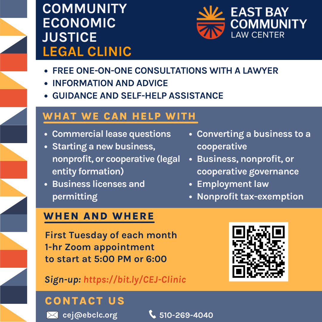 Have questions about your tax-exempt status or alternatives to operating as a nonprofit? Prepare for the new year and new administration with confidence!
Join our CEJ Legal Clinic on Jan 7th from 5 -7 PM to get all your questions answered. Sign up here: bit.ly/CEJ-Clinic