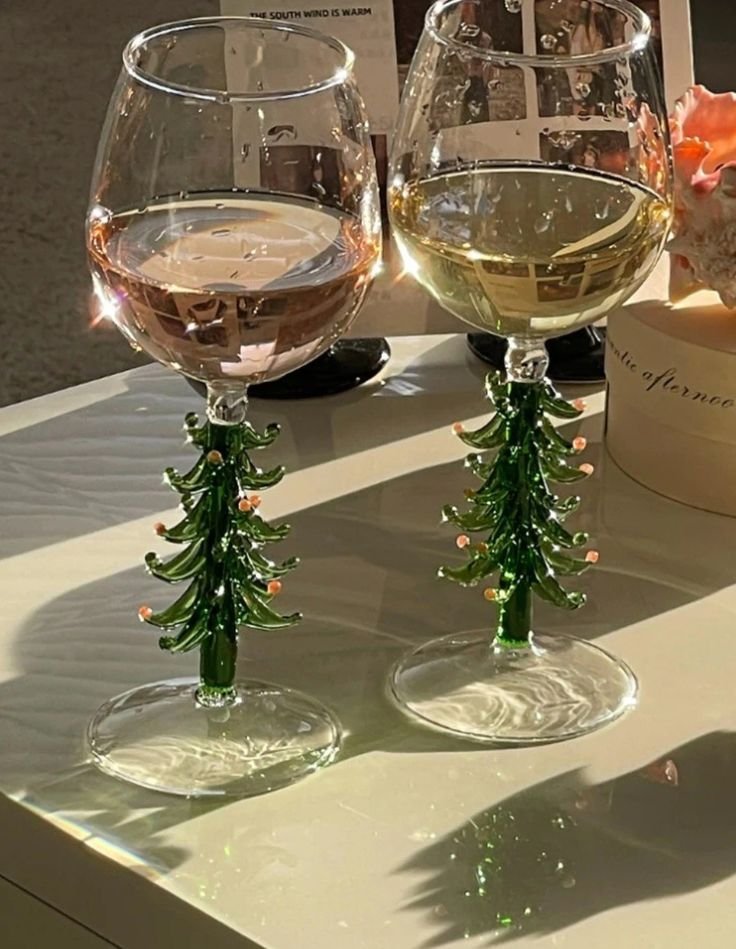 300moods's tweet photo. christmas tree wine glass 🎄 https://t.co/dPpSkPMCb2