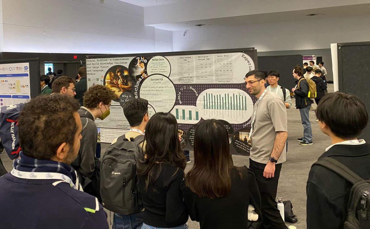 Yonatan Bitton (@yonatanbitton) on Twitter photo π We had a blast presenting #VisualRiddles at the D&B Track at #NeurIPS2024!
π Thanks to everyone who stopped byβWe hope this benchmark will push models with better visual reasoning and world knowledge.
π Missed it? Learn more here: visual-riddles.github.io
<a href="/nitzanguetta/">nitzan guetta</a> π We had a blast presenting #VisualRiddles at the D&B Track at #NeurIPS2024!
π Thanks to everyone who stopped byβWe hope this benchmark will push models with better visual reasoning and world knowledge.
π Missed it? Learn more here: visual-riddles.github.io
<a href="/nitzanguetta/">nitzan guetta</a>