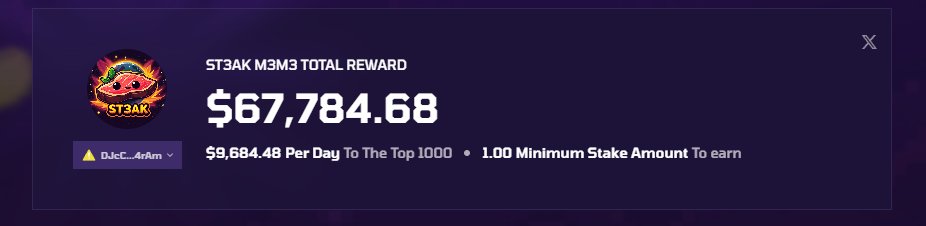 SolNogg's tweet photo. Have been messing with @MeteoraAG new M3M3 platform. looking at the top 3 coins, #St3ak seems extremely undervalued. 

Current MCAP of 400k, while the other two coins are in the millions. Currently paying out 67k in fees. 

1/ https://t.co/zgxE2pEMol