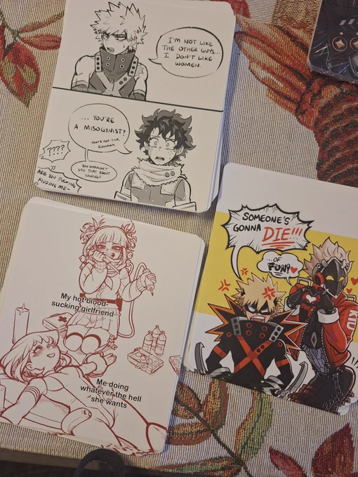 Restocked baku/Billy postcards and also added 2 more lol #bkdk #togachako 