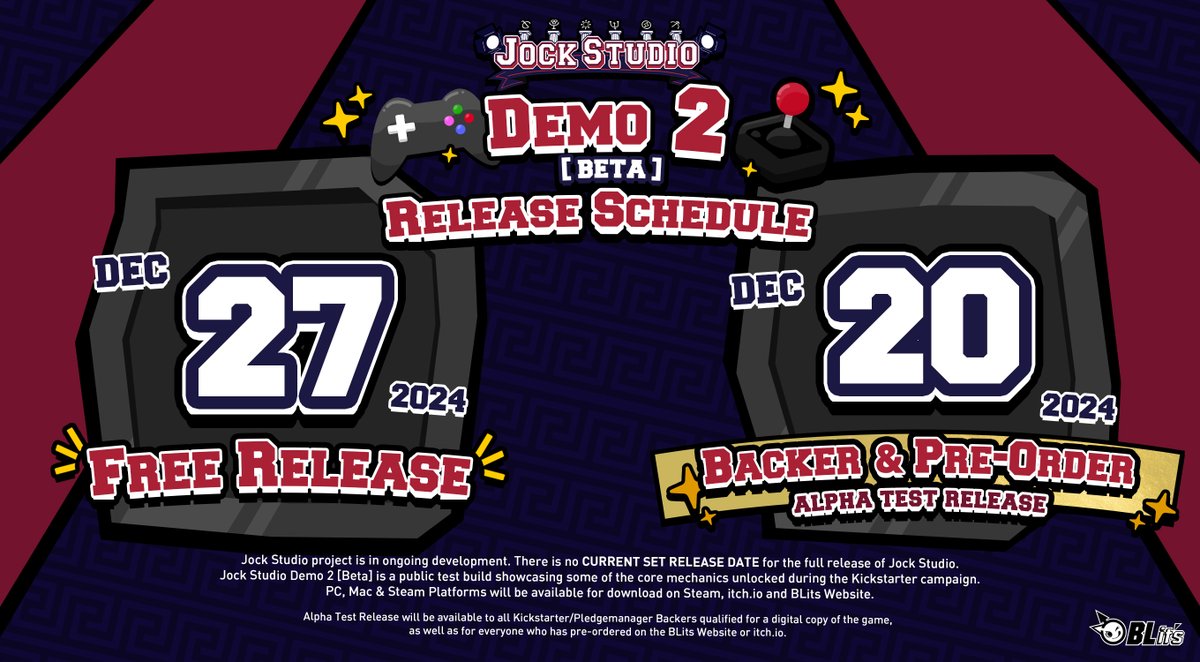 Olympians, we have exciting news 📣 - #JockStudio Demo 2 💪 is releasing on December 27th, 2024 for FREE!🎁

Check out details below: 

blitsgames.com/jock-studio-de…