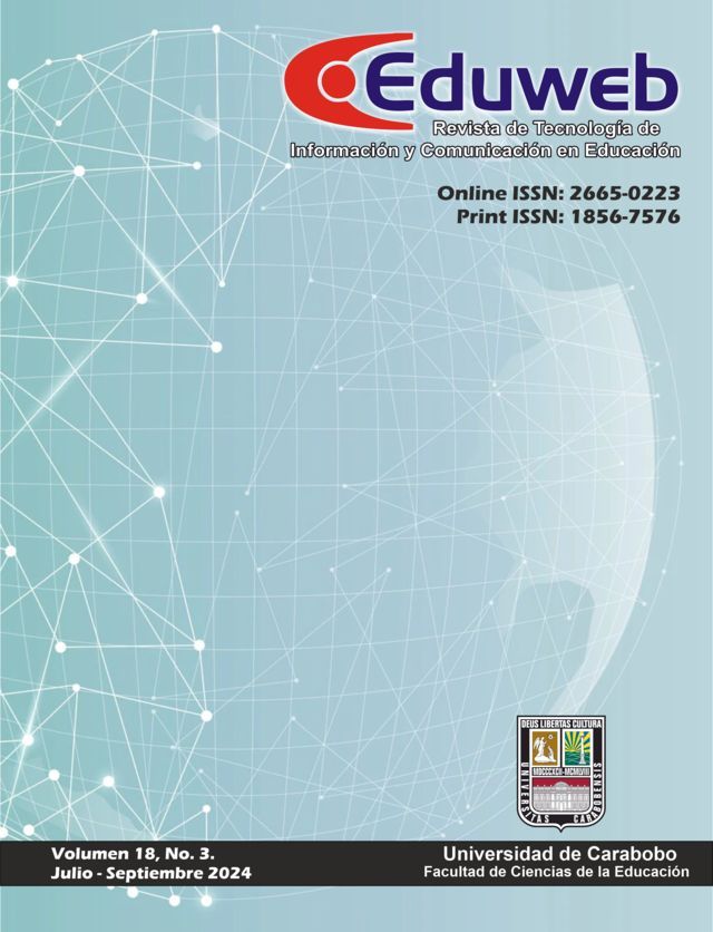 Revista <a href="/revistaeduweb/">Eduweb_org</a> Volumen 18, Nro 3 julio-septiembre  2024 de <a href="/FaCE_UC/">FaCE-UC</a> <a href="/UCarabobo/">Universidad de Carabobo</a> en el portal de Revistas <a href="/RedBiblioUC/">Red Bibliotecas UC</a> servicio.bc.uc.edu.ve
 revistaeduweb.org/index.php/eduw…