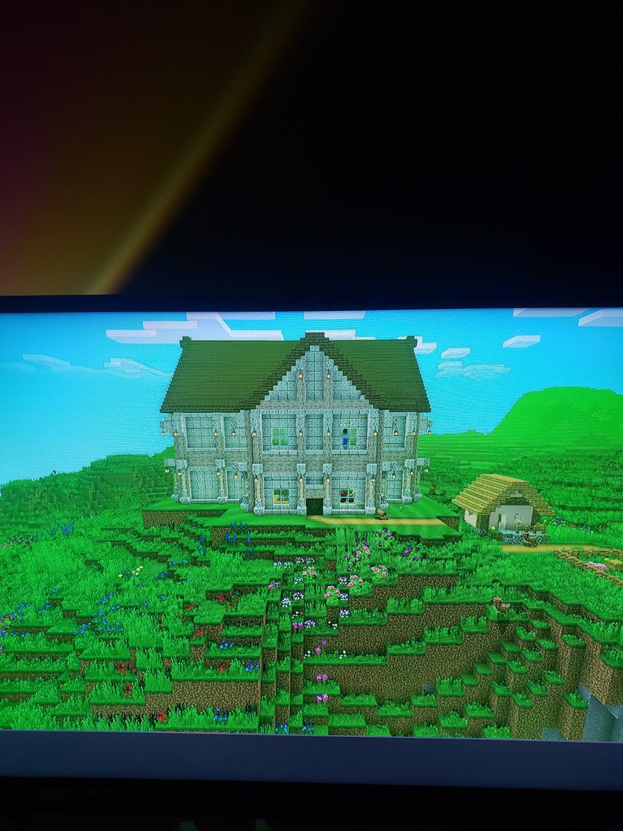 Merp74908788's tweet photo. Scrumptious photo of the house my gf made in our minecraft realm
:3 https://t.co/DPBaWmLvRr