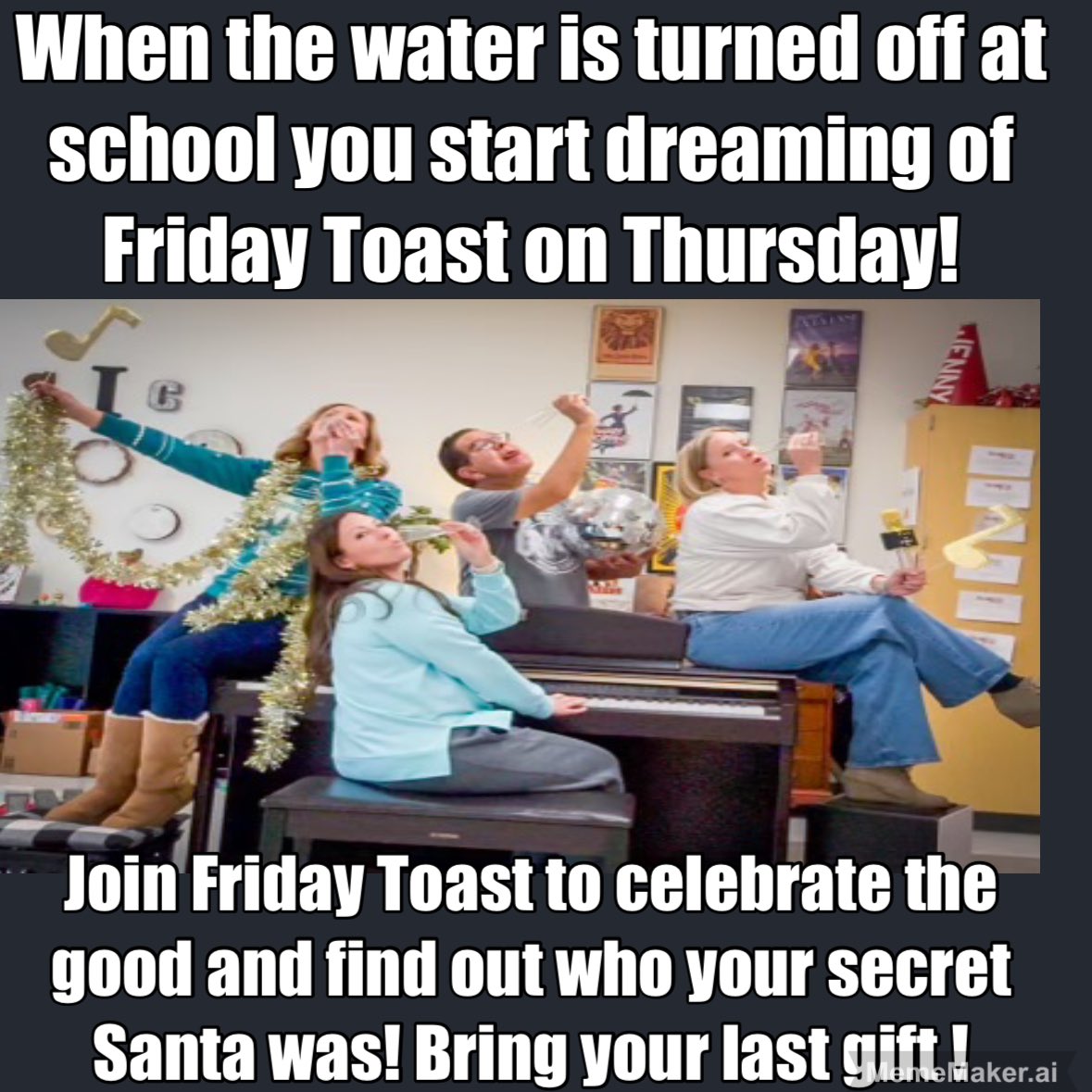 Last Friday Toast until after Christmas! Even after a week of challenging surprises we came together to celebrate the good from the week ! <a href="/cisdnews/">Comal ISD</a> <a href="/DrChapmanCISD/">Dr. John E. Chapman III - Comal ISD Superintendent</a>