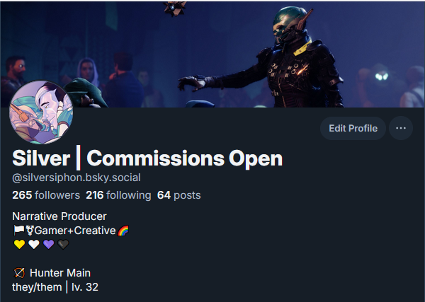 Hi hello. As you can tell, I've been less active here. Come hang out with me on bsky!