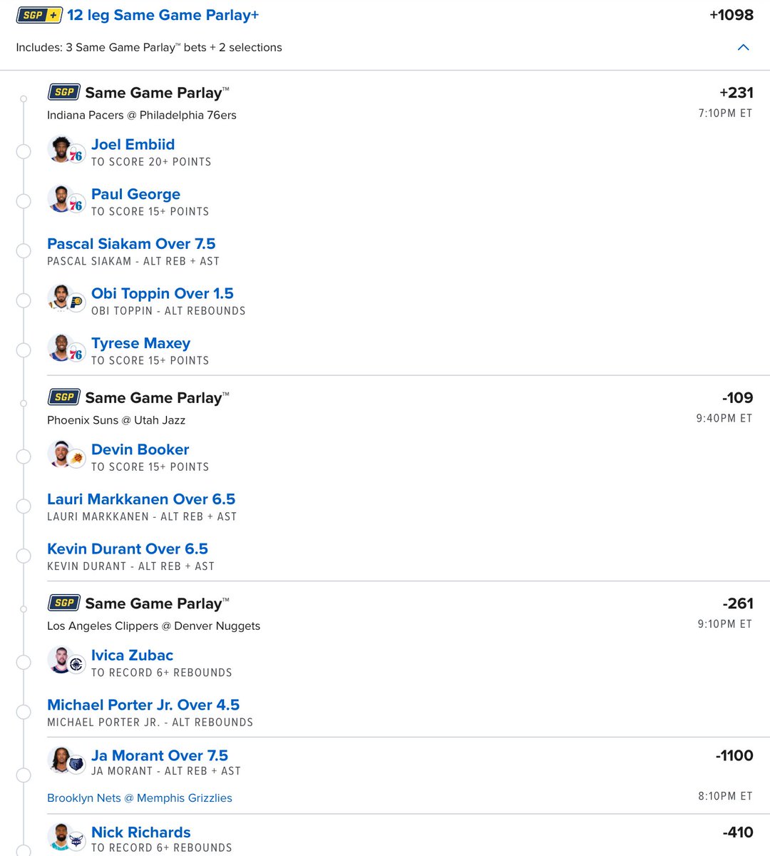 BrianBurwell6's tweet photo. +1000 I like tonight #NBA #fanduel #Fanduelparlay #GamblingTwitter #GamblingCommunity https://t.co/w1IsTWtwxa