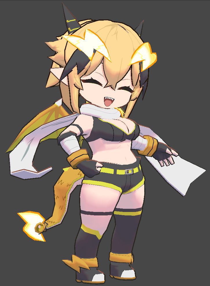 #うちよそ3D
最近はオリジナルの絵の他、3Dのリハビリもはじめました
うちOCのアーバイン
ヴぃヴぃさん(@ vi__x2)_のルアさん
いとりょさん(@ drgn_um)のサンちゃんの
ちび3Dモデルです
需要があればこの感じのデフォルメ3Dモデルのコミッション受けられます(来年から)