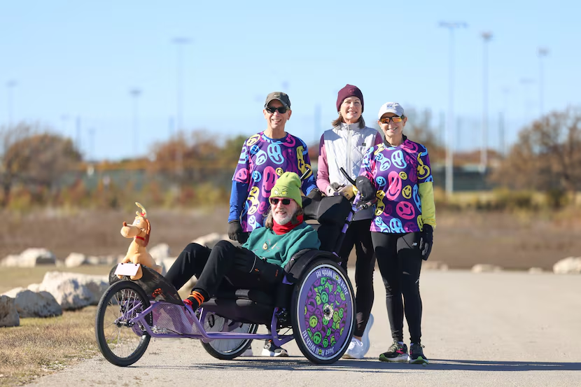 SportsDayDFW's tweet photo. How ALS hasn’t stopped a Dallas Marathon competitor from reaching lofty running heights

Full story 👇
https://t.co/17t9uheHQT https://t.co/G3tBLEjZcd