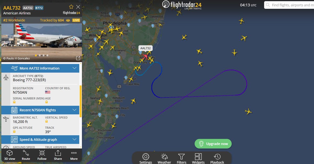stuabroad's tweet photo. #AAL732   CLT-LHR   heads out into the middle of that #NJDRONES  activity just East of NJ, then seems to be returning back to CLT???  Time 2308 EST WTF is that plane doing #UAP @flightradar24 
https://t.co/INJe3Dxnhu https://t.co/lpPyvrgNDo
