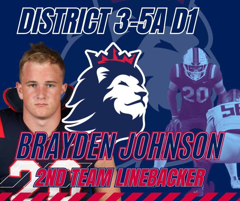 Congrats to <a href="/BraydenJ20_/">Brayden Johnson</a> on being named 2nd team 3-5A All District #RoyalRecruits👑