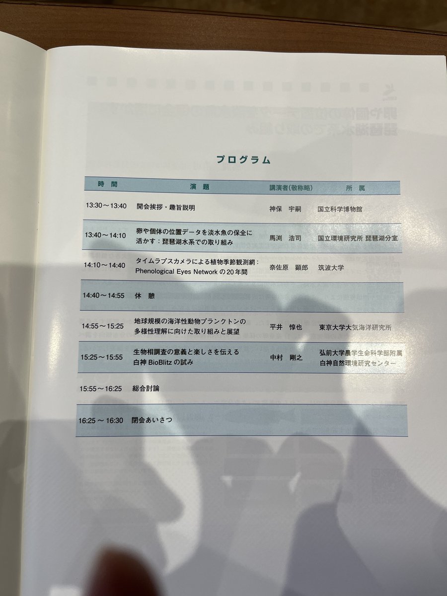 [21世紀の生物多様性研究ワークショップ] 多様化する生物多様性調査とそのデータ：今日は法定停電でサイトが落ちているのでプログラムを画像であげとく #museomejp #jbif