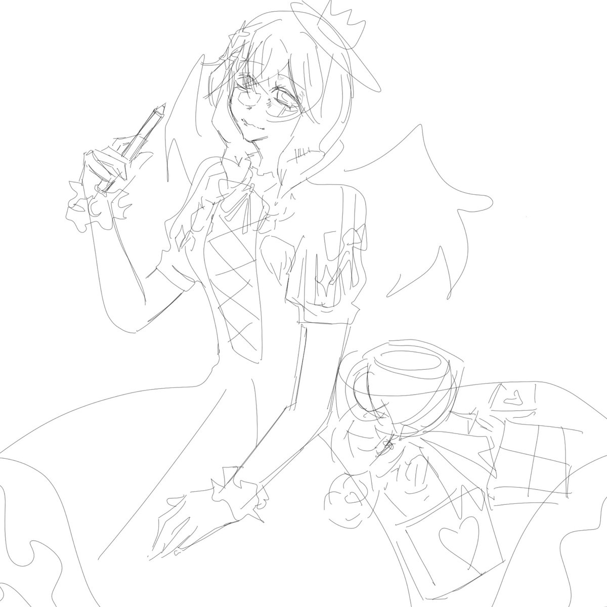 sketch of novella I did a while back and forgot to post (oc belongs to <a href="/UFOkiyo/">『 Ukiyo 』 🫧⭐️💧</a> )