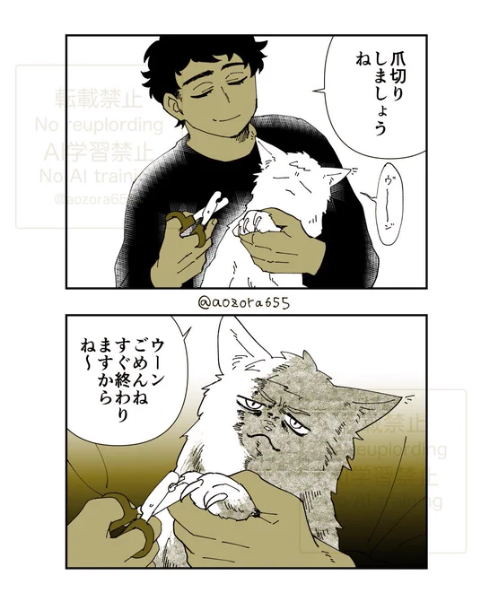 #ねこカブライ_aozora655

にゃんおすの爪切り 