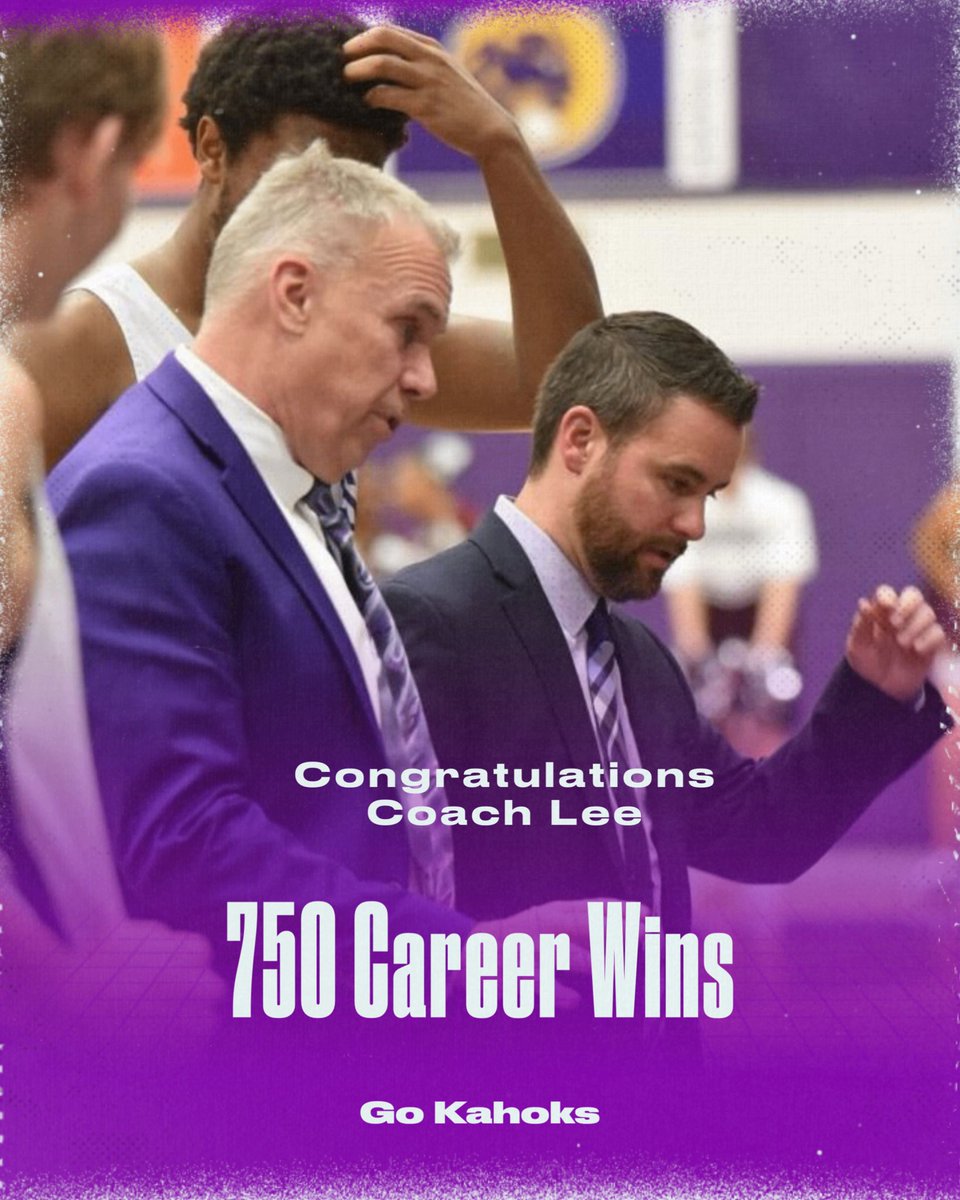 Congrats to Coach Darrin Lee on achieving 750 Career Wins tonight after that thrilling win over ESTL in Fletcher Gym 🐐 #thekahokway 🟣