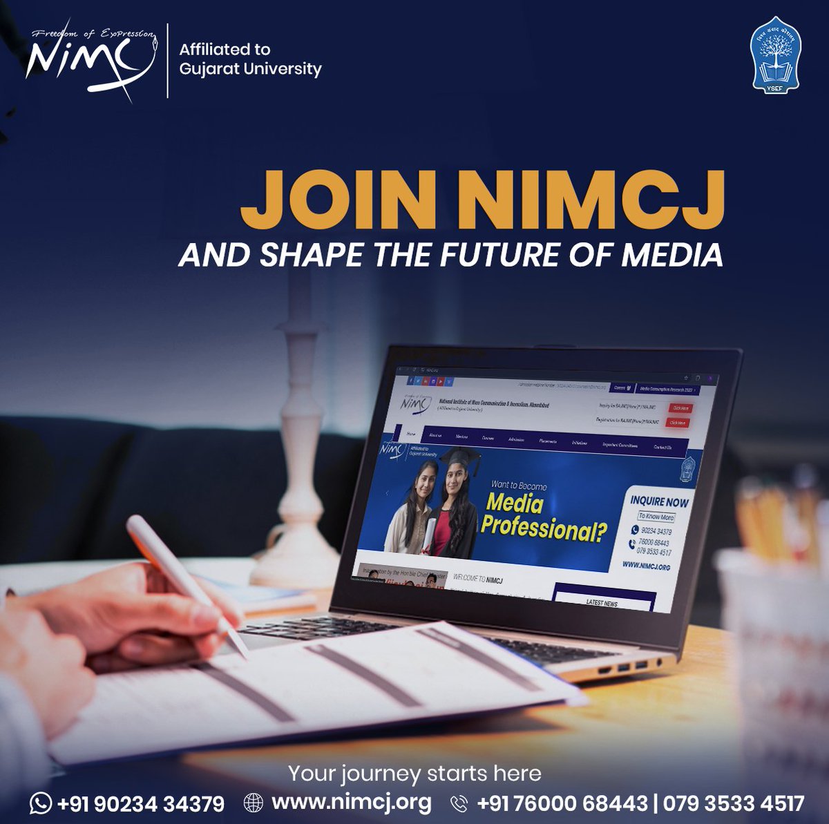 NimcjOfficial's tweet image. Gain #practicalknowledge and connect with industry leaders. Join #NIMCJ to start your #mediacareer now.
Visit: bit.ly/NIMCJ2024

#ExperienceTheReal #BAJMC #MAJMC #HandsOnTraining #Curriculum #ExperiencedFaculty #Opportunities #Journalism #MassCommunication #Ahmedabad