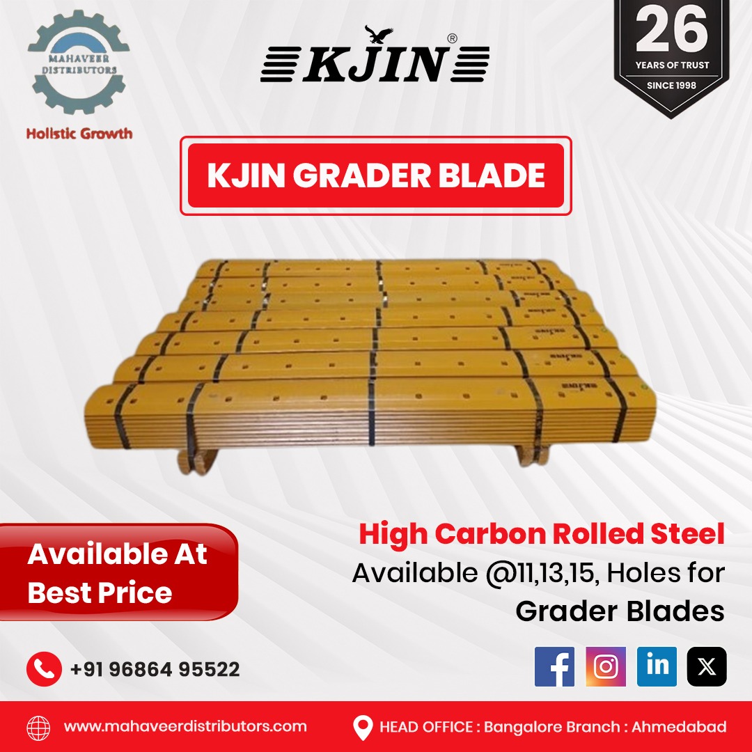 mahaveeritr's tweet image. Get durable grader blades with 11, 13, or 15 holes. Precision, performance, and best price—upgrade today!

#MahaveerDistributors #KJIN #GraderBlades #HeavyMachinery #ConstructionTools #BladePrecision #MachineryParts #AffordableQuality #DurableEquipment #BestPriceDeals
