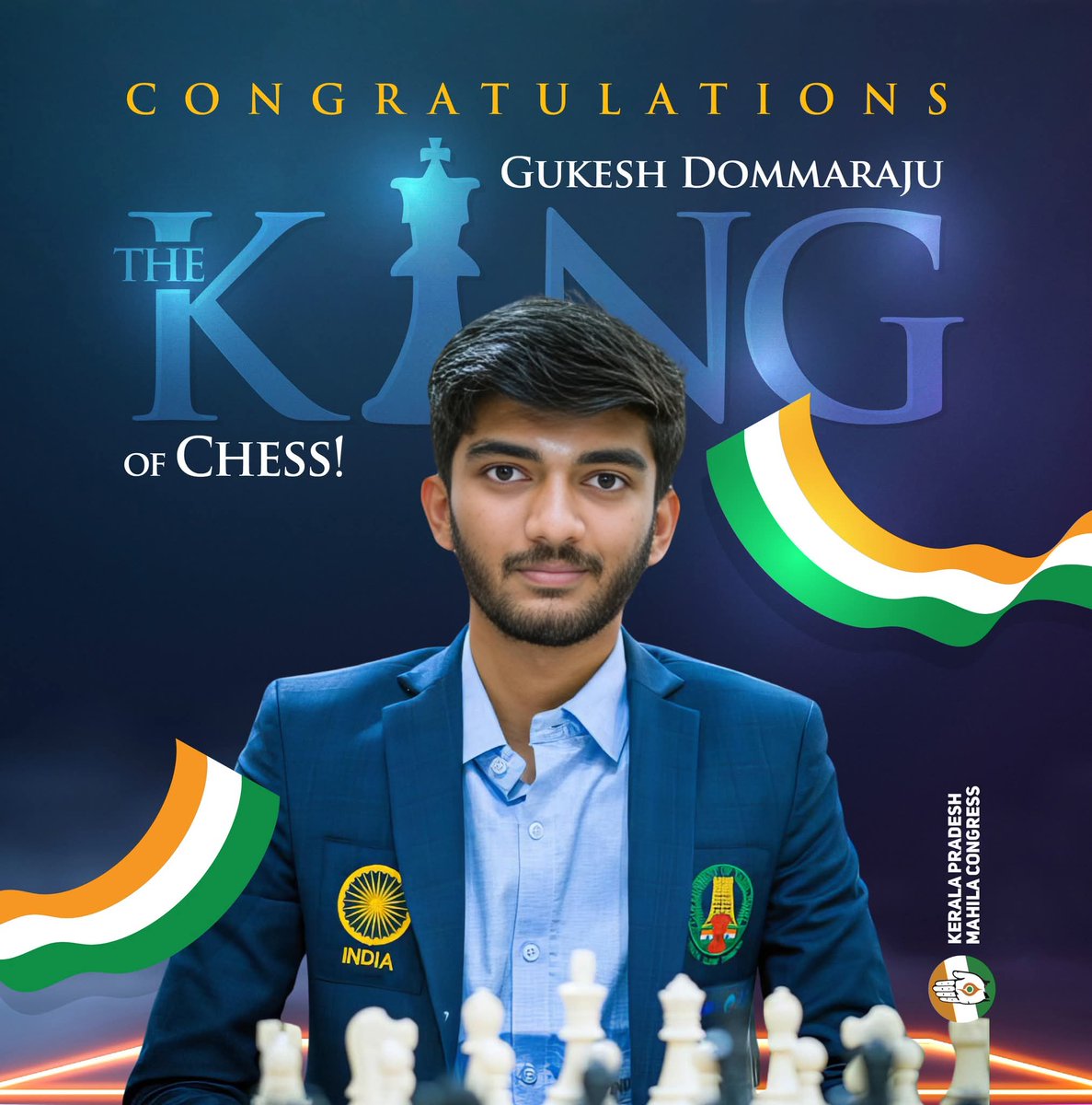 AdvJebiMather's tweet photo. 👑 Congratulations to the king of chess,Gukesh Dommaraju, who reached the pinnacle of the chess world at the age of eighteen, making India proud. 👑
#kingofchess https://t.co/k6bMgpfhCg