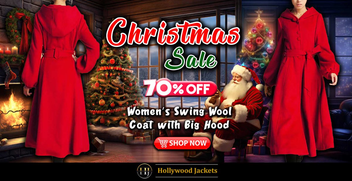 JacketHollywood's tweet image. 🎄✨ Christmas Sale Alert! ✨🎄
🎁 Get ready to unwrap amazing deals this holiday season! 🎁
🎅Upto 70% OFF on #Womens #SingleBreasted #Swing Wool Coat with Hood🎅
📍 Visit us online at hjacket.com/product/womens…
#christmassale #merrychristmas #christmasgifts #merryshopping