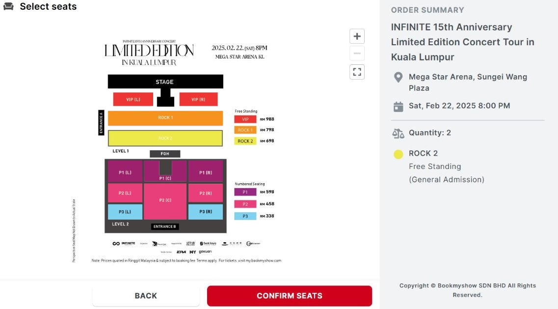 ticketicky's tweet photo. 🎯 We’ve successfully skipped the queue for BOOK MY SHOW - INFINITE 15TH ANNIVERSARY CONCERT LIMITED EDITION in Kuala Lumpur! 
#proof_ticketicky
#INFINITEinKL 
#INFINITE 
#INFINITEINMY 
#INFINITE15THANNIVERSARY https://t.co/8Vs4UxCOMq
