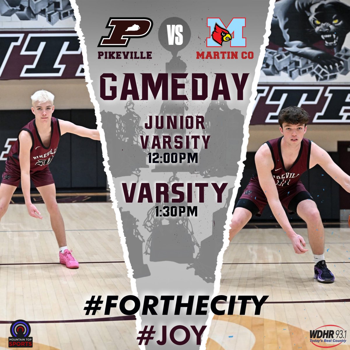 Come out to the TW Oliver for an afternoon tip-off!!  Panthers take on the Cardinals, JV then Varsity!!  <a href="/PikevilleSports/">Pikeville HS Panther Athletics</a> <a href="/phsfansection/">Pikeville High School Fan Section</a> <a href="/sports_MtM/">Mountain Top Sports</a> #forthecity #JOY