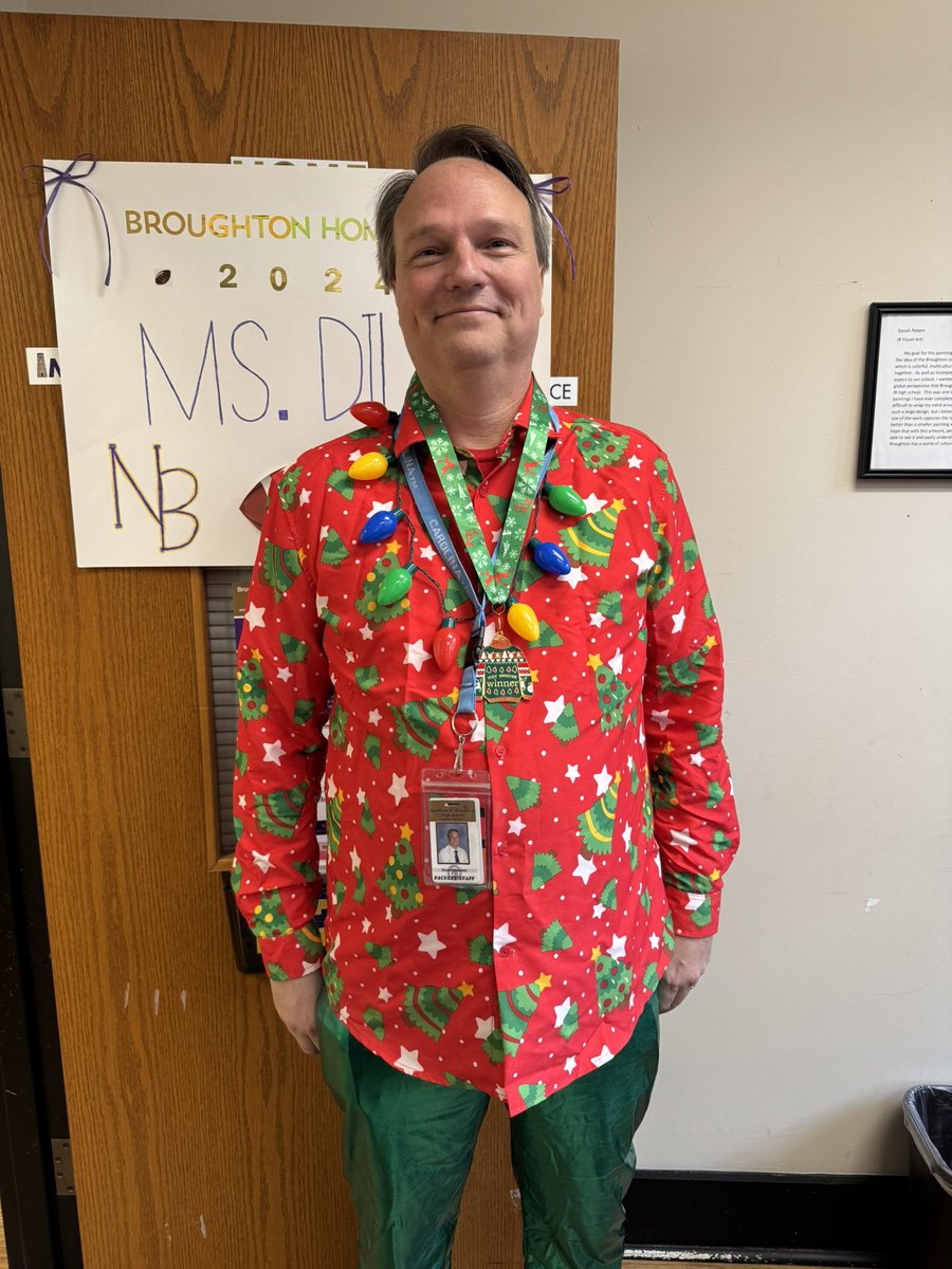 Congratulations to our <a href="/NBroughtonHS/">Broughton Magnet HS</a> 2024 Ugly Festive Sweater Contest Winners! What a fun day!