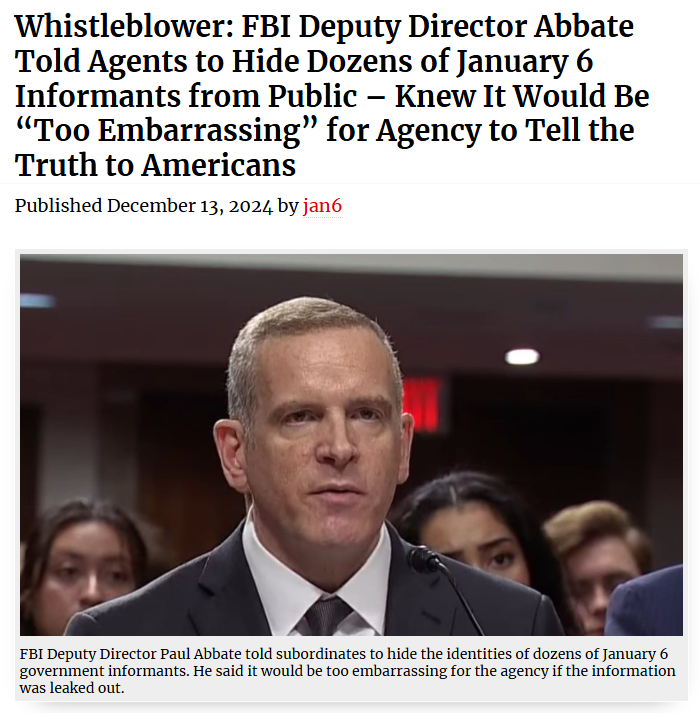 In July 2023, investigative reporter Kerry Picket from The Washington Times reported on this very hidden piece of information:

She wrote: An FBI agent told the House Judiciary Committee that Deputy Director Paul Abbate suggested that at least 25 FBI confidential human sources,