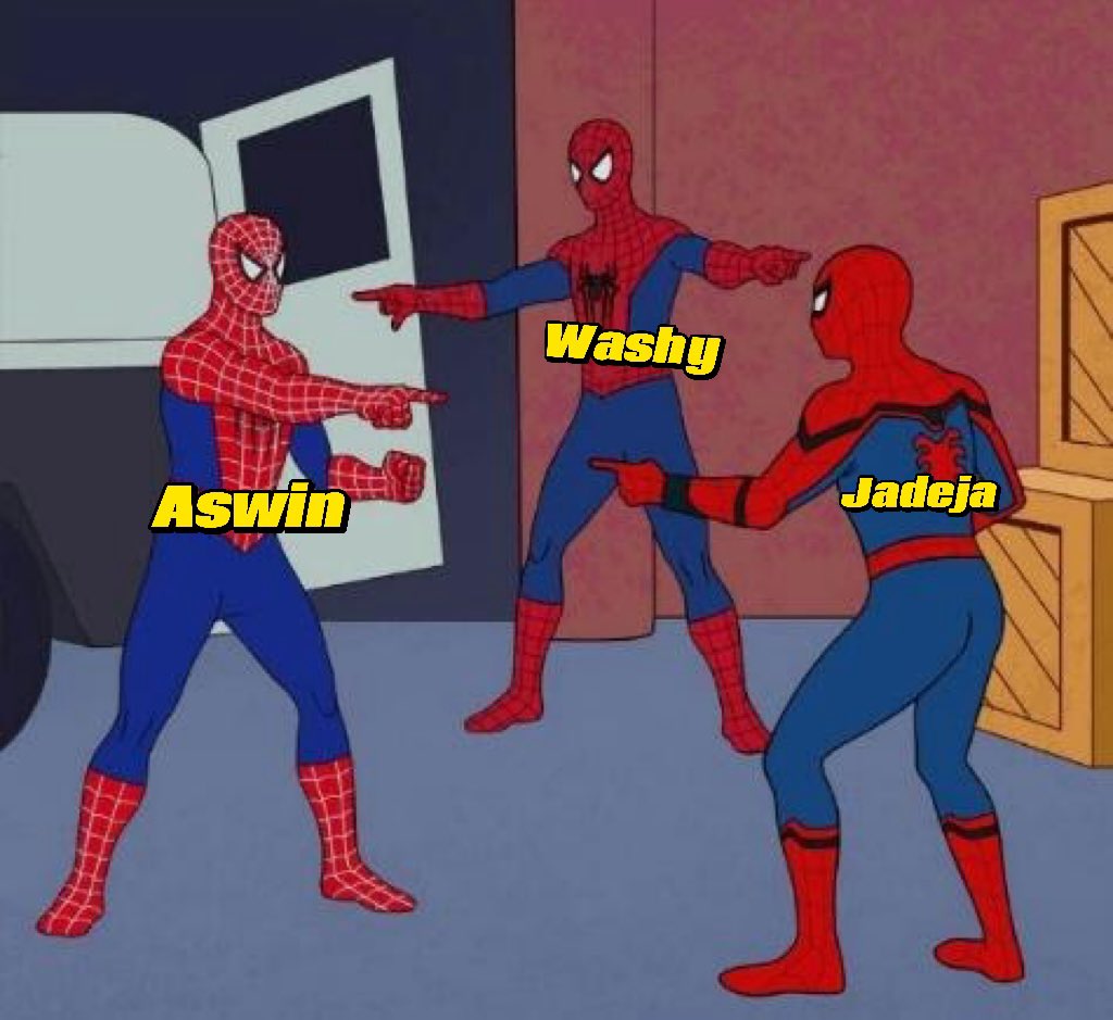 MrunalKSays's tweet photo. Rock Paper Scissors.. kaon hai Aaj 🤣🤣
#washy #Jadeja #Ashwin #AUSvIND https://t.co/yAOElMXsvh