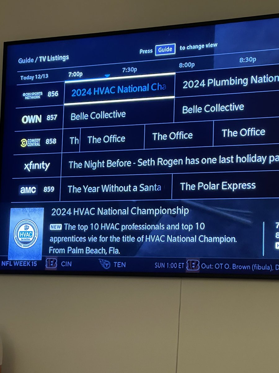 iamjoshfowler's tweet photo. I was today years old when I found out that the ‘HVAC National Championship’ exists and is televised. https://t.co/RssjfQkASV