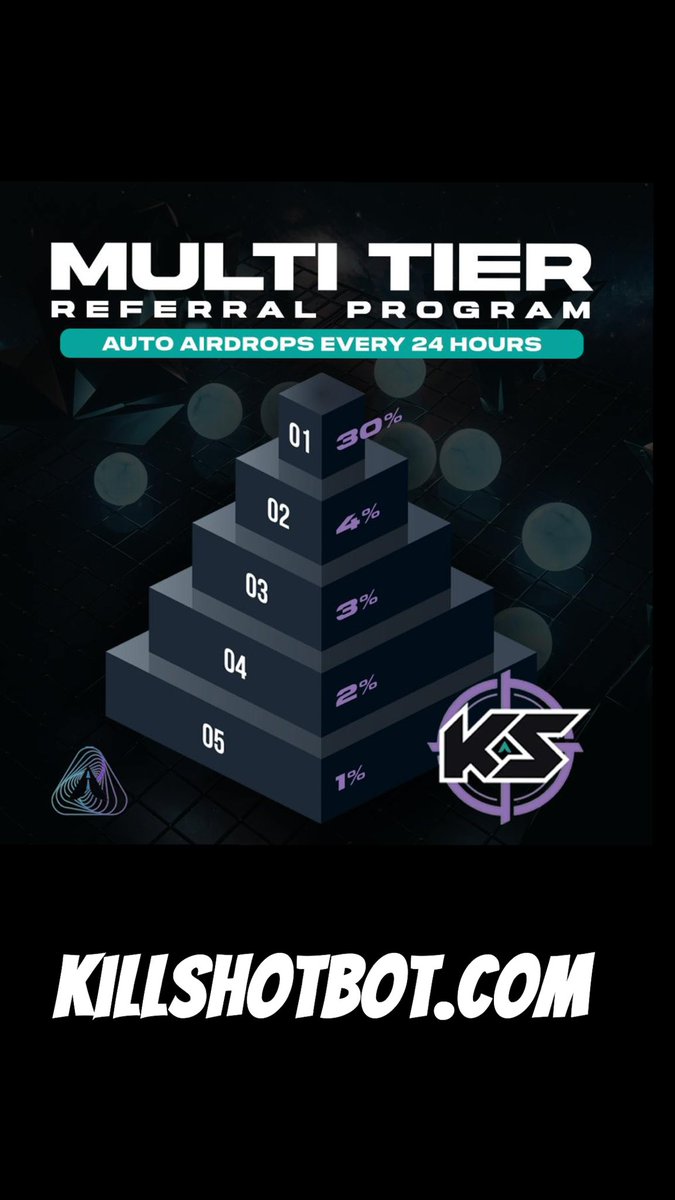 🚀 Exciting news for @KILLSHOT_BOT users! Introducing our Multi-Tier Referral Program! 🎯

💰 Earn rewards across 5 Levels
🎁 Airdrops every 24 hours
💎 The deeper your network, the BIGGER your gains!

Start building your network today!🌟t.me/Killshot_sol_b…

#KillshotBot
