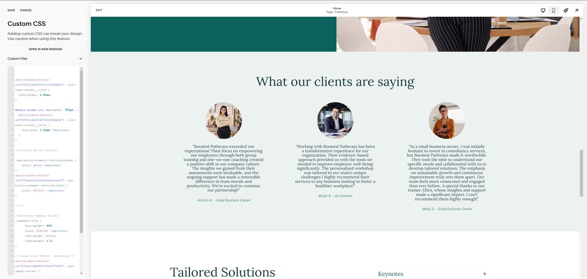 PeteAtcheson's tweet image. Small tweaks make all the difference #squarespace #customisewithcode #customcss #websitedesign