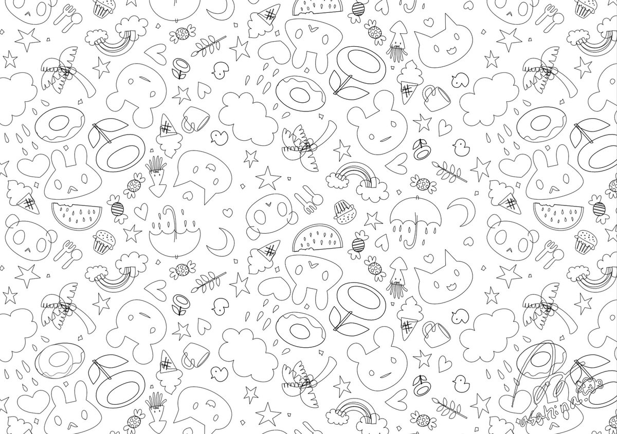 「Adobe Illustratorの鉛筆ツールを使ってフリーハンドでわちゃわちゃ」|あさひな。のイラスト