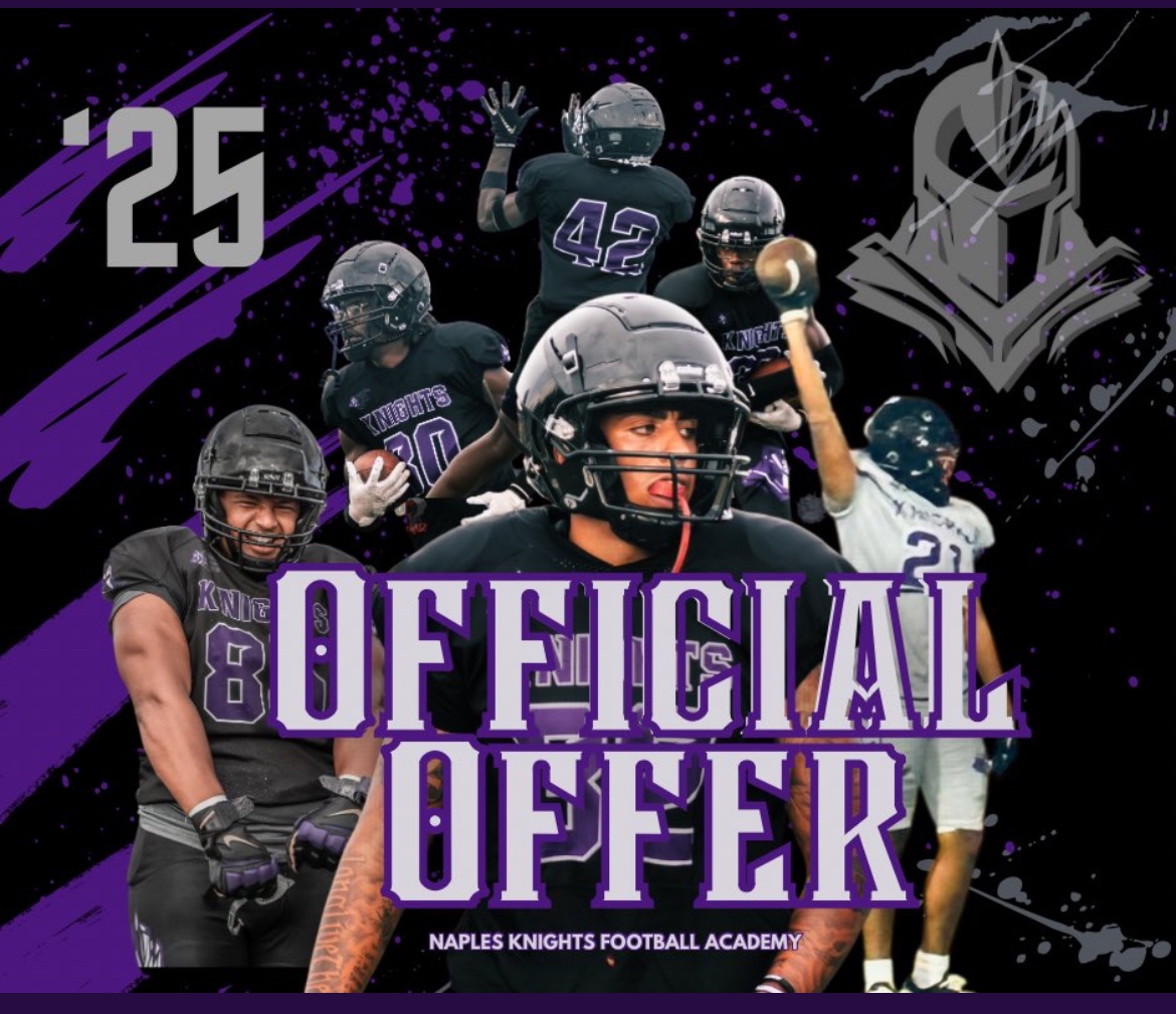 After a good conversation with <a href="/Jen_N_Knights/">Jen Armstrong</a> i’m blessed to receive my 9th offer from Naples Knights Football Academy #AGTG <a href="/Coach_AZ1/">Coach_AZ</a> <a href="/CoachZachYates/">Coach Zach Yates</a> <a href="/PRBearsFootball/">Palmetto Ridge Football</a>