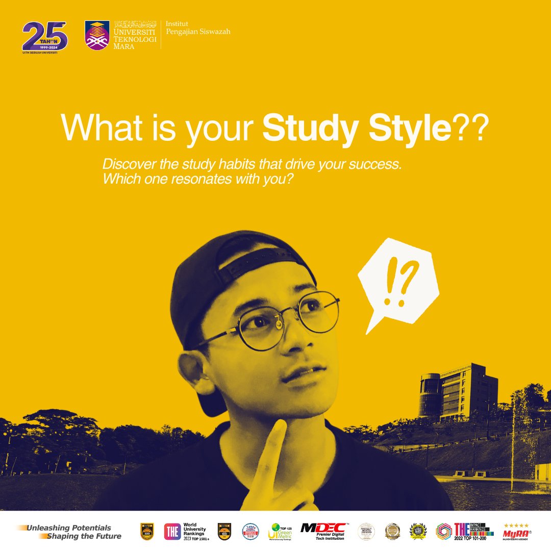 IPSisUiTM's tweet photo. Night Owl, Lone Wolf, Collaborator, or Multitasker, what’s your study style? Discover the habits that help you thrive and let us know which one resonates with you. Find opportunities at https://t.co/YOKI67gdmT #UiTMDiHatiku #UiTM25Tahun #StudyInUiTM #PostGraduate #StudyStyle https://t.co/6g2uz9YLzP