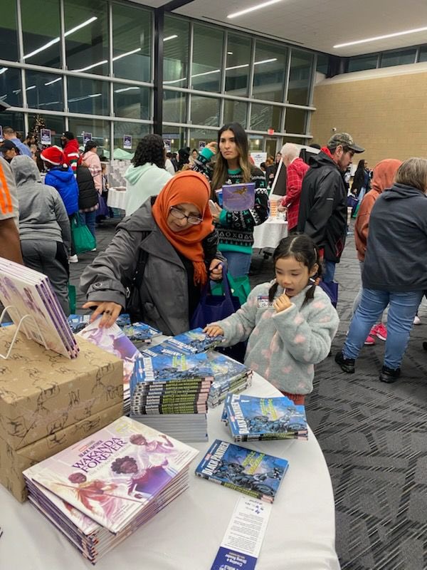 AftSpring's tweet image. We’re having a wonderful Reading Opens the World Winter Wonderland Event with Spring ISD! #ReadingOpensTheWorld #FirstBook #SpringAFT #SpringISD #TheAFT
