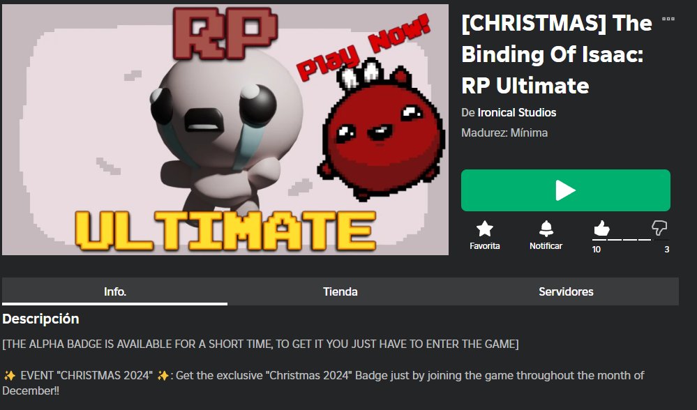 KaphixelYT's tweet photo. The Binding Of Isaac: RP Ultimate update 1.1.2 has been officially released, play the Christmas event and explore what's new!
#thebindingofisaac #bindingofisaac #tboi #bindingisaac #ROBLOX #robloxstudio #robloxdev #RobloxDevs #game #games #thebindingofisaacrpultimate https://t.co/kyGIF0L2Kc