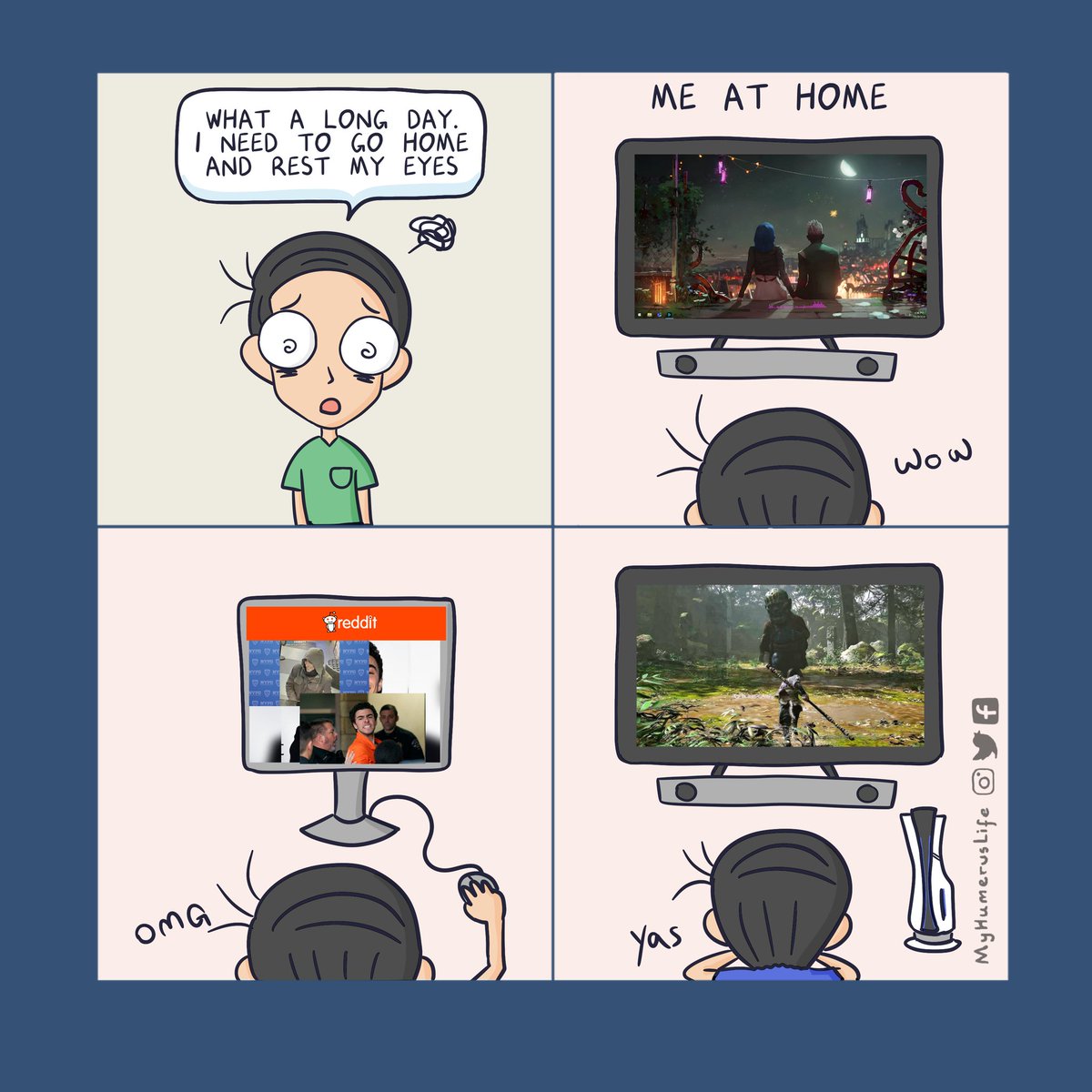 RIP my eyes 
.
.
.
.
.
#medlife #physician #med #medstudent #medicine #doctor #healthcare #webcomic #comics #comicstrips #art #artist #doodle #follow4follow #resident #residency #nursing #md #rn #nurselife #radiology #work #eyes #arcane #luigi #wukong
#reddit #ps5