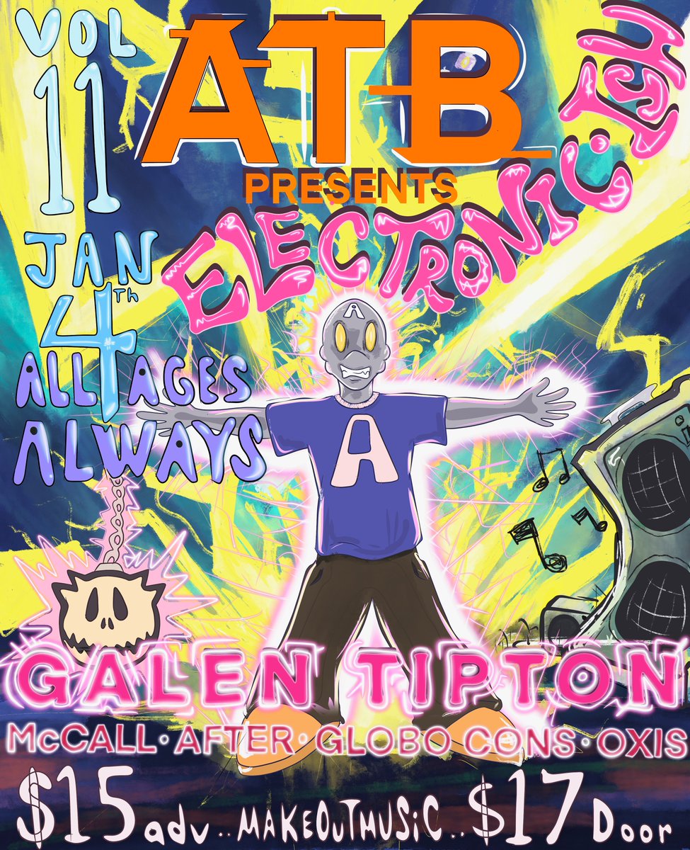 AboveTheBridgee's tweet photo. beep boop beep boop, it’s that time again LA ⚡️

For the first time ATB is going electronic, with an absolutely crazy bill. January 4th, we’re with @galentipton  , @thatgirlmccall  , @itsValentinaCy , After , &amp; @globocons  at our home turf @momlikesmusic  💡

Tickets on sale https://t.co/DrLSgD4aBT