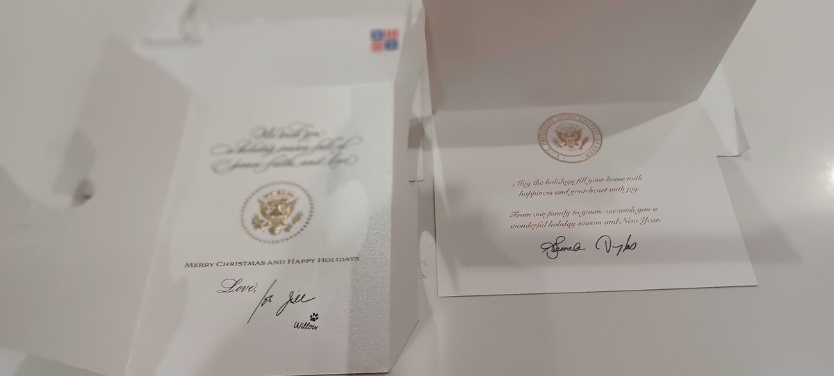 I just received some great Christmas cards from the White House and the Vice President's house. But somehow I don't think I’ll be getting a holiday card from those addresses next year. 🤷