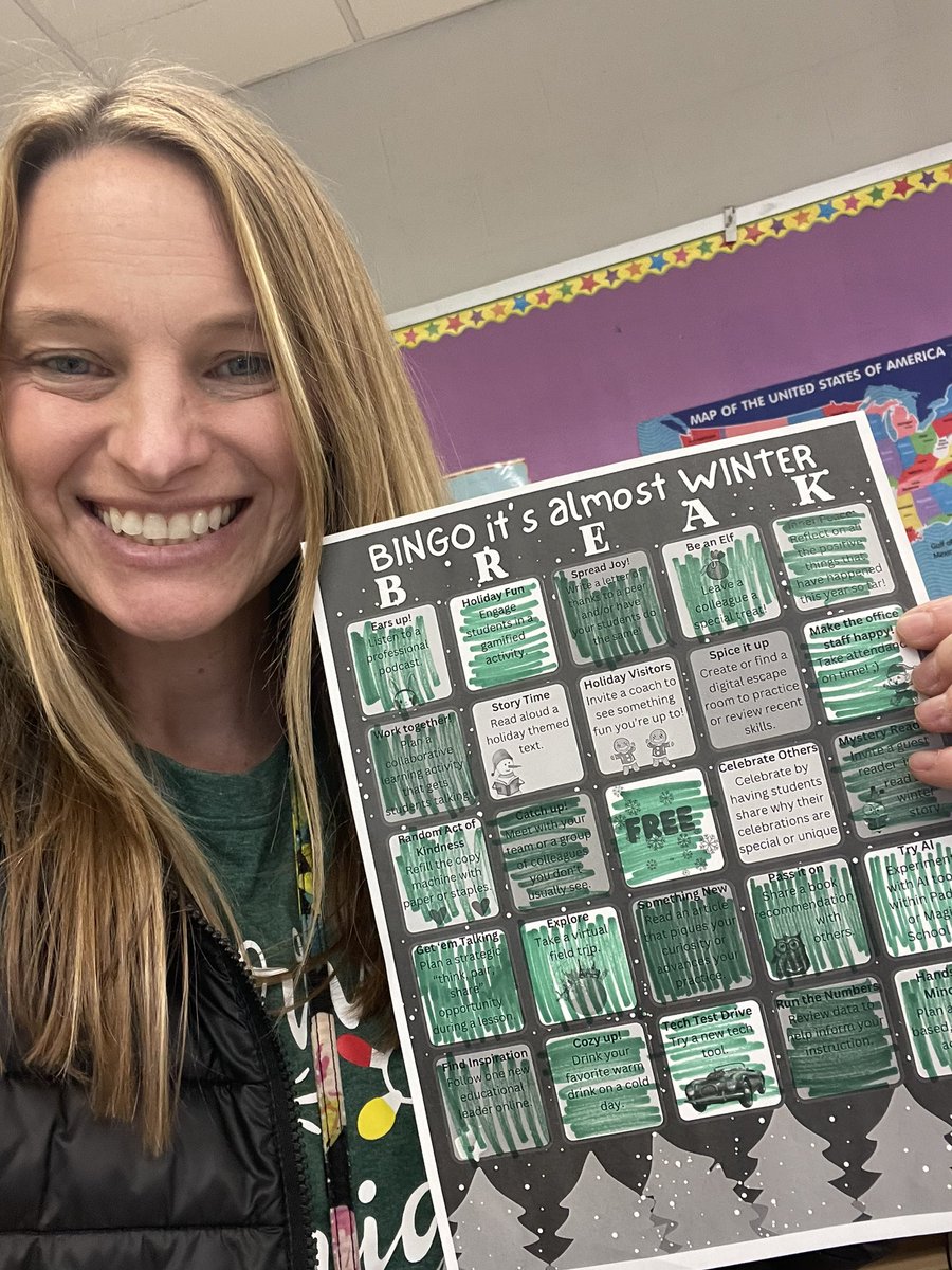 Trying some new things…. Winter bingo from our coaches at PV!